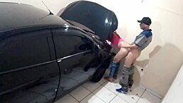 Madame Gostosa Takes Her Car to the Mechanic Shop for Repairs