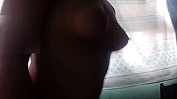 watch my cousin's natural big tits bounce while she rides