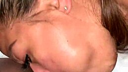 beautiful woman sucks cock in intense blowjob session part two