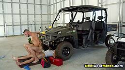 Car Mechanic Sucked and Fucked Bareback by Horny Gay Guy