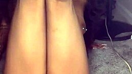 Kashofficials stretching her tight pussy with huge black dildo