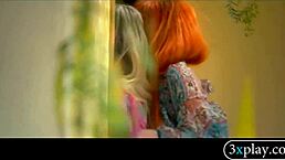 Two petite babes intensely lick and finger outdoors