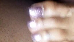 Toes teasing cock in intimate footjob session