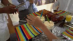 Horny black monster cock contrasts with tight pussy in intense fucking session