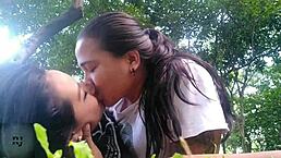 Colombian Latina Milf Kissing Outdoor Lesbian, What Next?