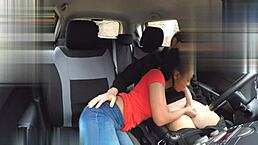Fake Driving School with Pretty Black Wife's Natural Breasts! 😍