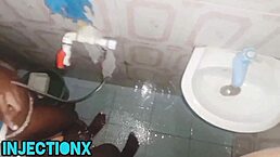 blonde deepthroats after bathing, leading to hardcore fucking