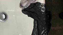 Panty Raid And Cumshot On Customer's Hot Panties