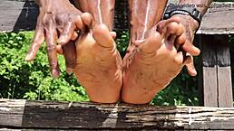 Close up of black foot for the true fetish of feet my gays fan request