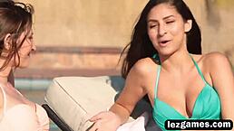 i love watching ellena and her lesbian friends finger in pool