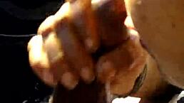 mature woman gives a blowjob in the car from pov perspective