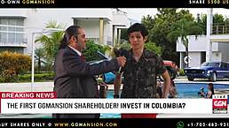 Brunette with Big Tits Sucks Hot Dildo