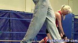 Euro lezzies WRESTLE and LICK PUSSIES in FIGHTING ORAL ACTION!