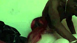 oh man, bigdaddykj's redhead milf girlfriend got caught sucking that big black cock by her friend