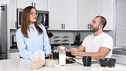 Katie Kush and Theodora Day chatting with Will Pounder casually