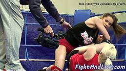 Euro lezzies WRESTLE and LICK PUSSIES in FIGHTING ORAL ACTION!