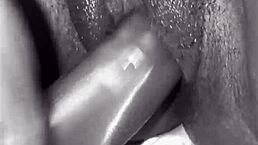 i stuffed my ebony pussy with huge dildos in lingerie