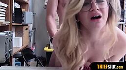 blonde teen 18+ sugarbabe bent over for rough doggystyle by security guard