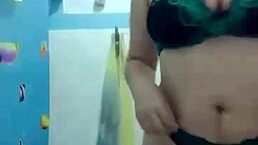 Young girl showing off in bathroom part 1