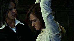 european lesbian slaves bound in bdsm try escaping mistress's whip