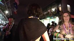 Amateur girls play with tits at party 😍.