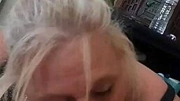 I love how she deepthroats my cock with her big tits bouncing.