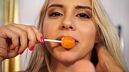 Beautiful Colombian Latina Sussy Love Masturbates With Lollipop