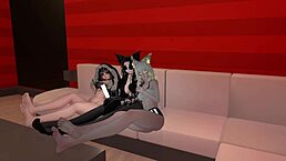 Get dominated by 3 hot girls' feet in vrchat?