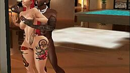 sexy tattoo model in the hood