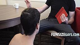 Early morning quickie between twink and hot DILF in gay encounter