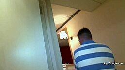 the wife showers before getting ready for the evening.