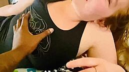 Milf gets surprised by big black cock while cleaning house.