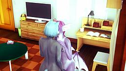 Tanuki intensely fucks furry dragon in hentai anime