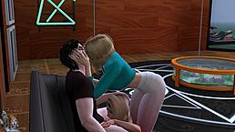 Threesome with blondes in hardcore orgy