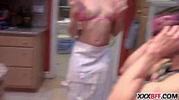 Valentines day brings a cock surprise for petite teens in group pov action.