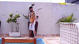 Fucking the hot pool boy in the backyard pov