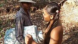 Pantaneiro fucks my tight ass on tree in woods multiple spots