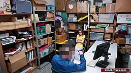 Watch This Petite Shoplifter Fuck The Security Officer!