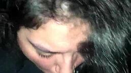 Latina amateur slurps huge black cock