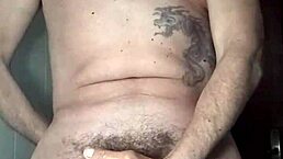 Wanking my cock in the bathroom