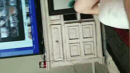 Amateur Girlfriend Sucks Friend's Cock On Knees In Homemade Mirror Scene