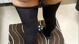 Italian mature black nylons