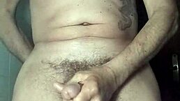 Wanking my cock in the bathroom