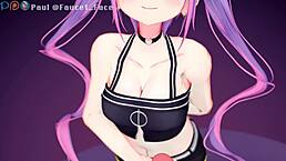 Towa-sama delivers a devilish handjob in this 3D hentai anime, stroking the monster cock with POV cumshot details and cartoon intensity.