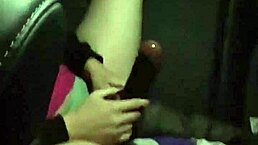 Enjoying a quiet moment in the backseat with vibrators and toys