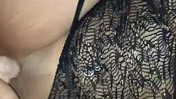 Latina Girlfriend Blows Friend in Fishnets!