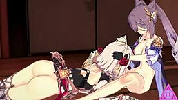 Noel And Keqing Engage In Hardcore Monster Cock Action With Cumshots