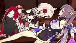 Noel And Keqing Engage In Hardcore Monster Cock Action With Cumshots