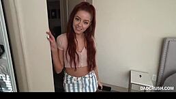 pervy stepdad emotionally BLACKMAILS skinny teen stepdaughter into FUCKING him deepthroat style