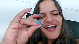 Paty Bumbum, Brazilian Nympho, Masturbates Non-Stop with Her Hairy Big Ass!  